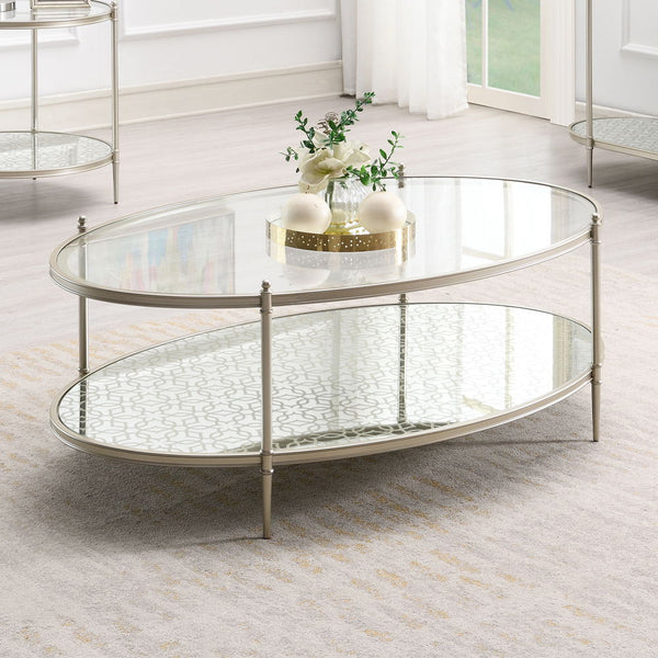 Zaba - Coffee Table - Glass Top & Silver