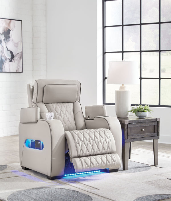 Boyington - Gray - Power Recliner/Adj Headrest