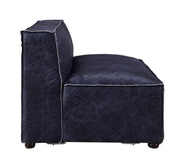 Birdie - Loveseat - Vintage Blue Top Grain Leather