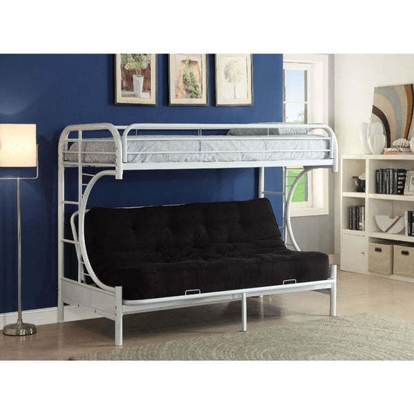 Eclipse - Twin Over Full Over Futon Bunk Bed - White