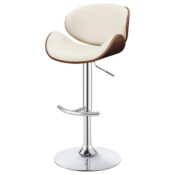 Harris - Adjustable Bar Stool - Ecru And Chrome