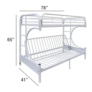 Eclipse - Twin Over Full Over Futon Bunk Bed - White