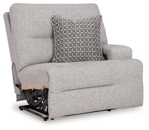 This right-arm facing power recliner is made with Next-Gen Nuvellaâ„¢ (polyester) upholstery. Pairs with other items in the series to make a sectional.<br><br><b>Additional Dimensions</b><br><ul><li>Arm height: 25-"</li><li>Seat depth: 24-"</li><li>Seat h