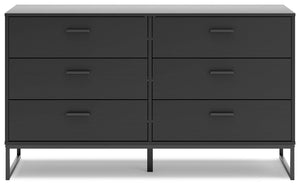 Socalle - Black - Six Drawer Dresser