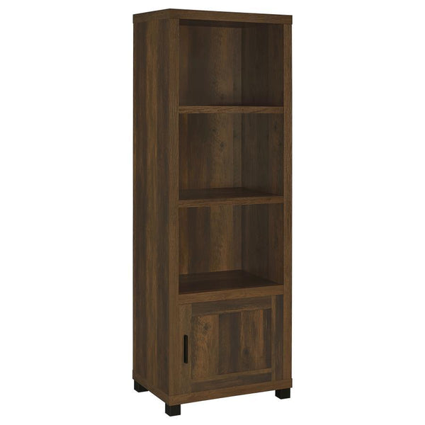 Conveniently designed in a vertical orientation, the Sachin media tower saves precious space in your compact or large living space. Make the most of a rustic look with a tower built of wood products with engineered veneer. Earth-inspired finishes mesh wit