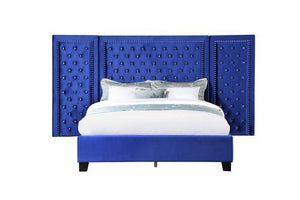  the Damazy bed will become the focal point of any bedroom. The headboard features silver nailhead trim to frame in the crystal-like button tufting. The glimmering crystals give this bed the right hint of glamour. This Damazy b