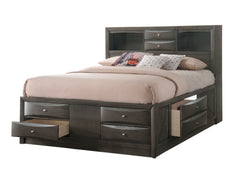 Emily - King Bed - Gray
