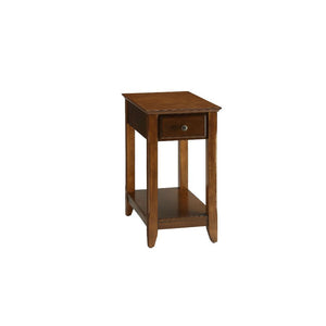 With transitional styling and skinny footprint, this Bertie side table collection does not take away from living space while still offering open storage as well as a drawer. Offered in four colors white, light green, walnut, and gray. One of them is sure 