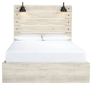 Cambeck - Whitewash - Queen Panel Bed with Side Storage Drawers