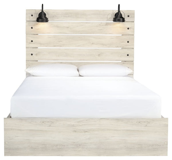 Cambeck - Whitewash - Queen Panel Bed with Side Storage Drawers