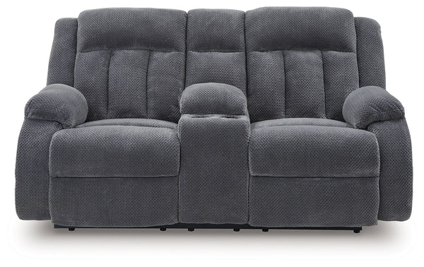 Observation - Steel - Double Reclining Power Loveseat With Console