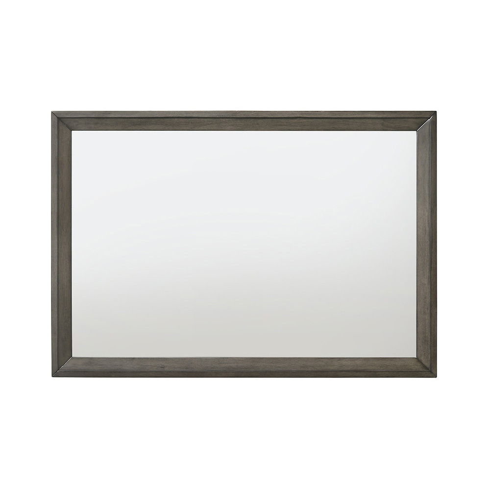Mirror NOT Beveled Edge(3mm Thick) Wooden Trim Frame Shape: Rectangular Orientation: Landscape<br/><br/><b>Product Features</b><ul><li>Case: 1Pc/1Ctn</li><li>Finish: Gray Oak</li><li>Style: Contemporary</li><li>Materials: Mirror, Wood, Veneer, Composite W