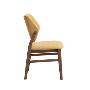 Sarha - Side Chair (Set of 2) - Yellow Fabric & Walnut Finish