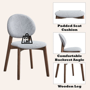 Hadasa - Side Chair (Set of 2) - Light Gray & Walnut Finish