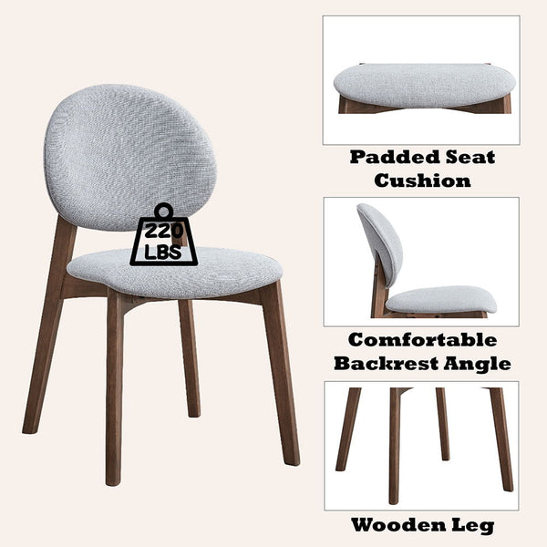 Hadasa - Side Chair (Set of 2) - Light Gray & Walnut Finish