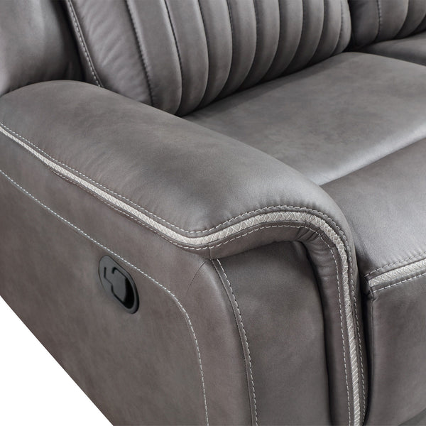 Enzo - Sofa With Dual Recliner - Gray
