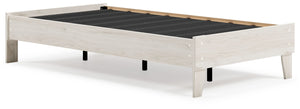 Bringing big style to small living areas, this twin platform bed is a smart, space-saving choice for those with an eye for contemporary design. Its clean-lined profile with understated refinements creates such a simple silhouette that works in so many set