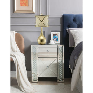  Rectangular Night Table Beveled Mirrored Finish