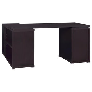Yvette - 3-Drawer L-Shape Computer Desk - Cappuccino