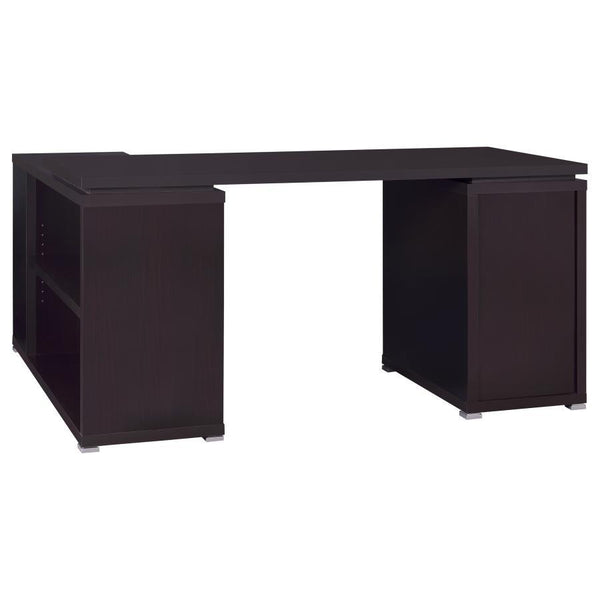 Yvette - 3-Drawer L-Shape Computer Desk - Cappuccino