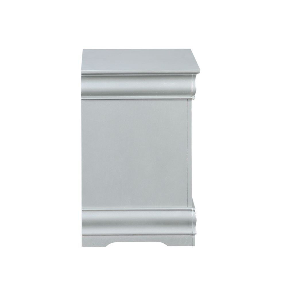Bring casual elegance into your home with the Louis Phillipe III nightstand. This nightstand is a piece that offers any bedroom a sophisticated look. Finished in classic finish with metal hardware, the simple moldings and luxurious pull handles add subtle