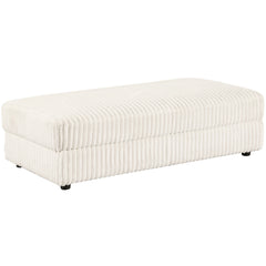 Complete your living space with the versatile and functional storage ottoman, designed to complement your sectional sofa set. Upholstered in luxurious ivory wide corduroy, this ottoman offers an exceptionally soft and inviting texture, mimicking the feel 