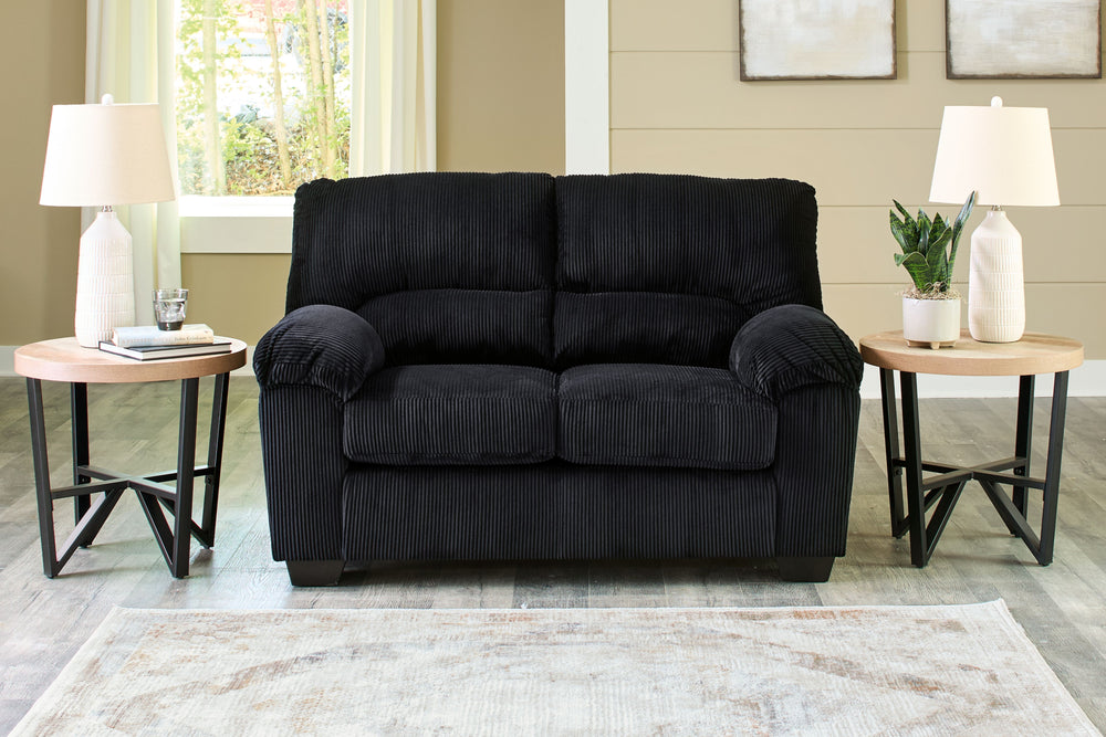This loveseat is a cozy interpretation of casual contemporary style. Its super-soft corduroy makes curling up with a book or your favorite show that much more comfortable. You-'re sure to appreciate its sincere styling and homey approach to relaxation.<br