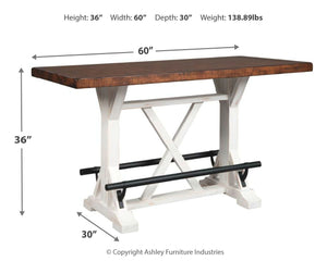 Valebeck - White - 5 Pc. - Counter Table