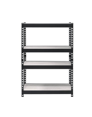  clear and strong accessories. The Decmus Bookshelf has a black metal frame with simple hollow out carved patterns for a modern industrial look. It is outfitted with adjustable shelves that allow more flexible use o