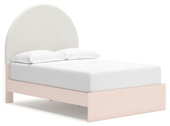 Pretty in pink. This full upholstered panel bed with storage keeps the spirit of your homeâ€™s modern aesthetic while suiting all your young oneâ€™s needs. Its cozy-cute upholstery and subtle blush finish bring a playful, charming vibe to bedtime. Made fo