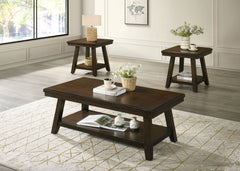 Bring timeless charm and functionality to your living space with this beautifully crafted three-piece set. Designed with a rich, warm finish, it adds an inviting touch to any dÃ©cor while providing ample surface space for everyday use. The sturdy construc