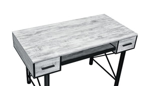 Settea - Desk - Antique White & Black Finish