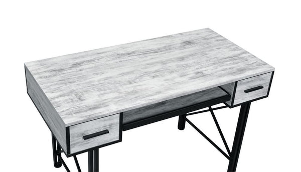 Settea - Desk - Antique White & Black Finish