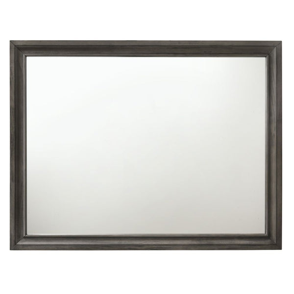 Mirror Not Beveled<br/><br/><b>Product Features</b><ul><li>Case: 1Pc/1Ctn</li><li>Finish: Gray</li><li>Style: Contemporary</li><li>Materials: Wood, Mirror, Veneer, Composite Wood</li></ul><br/>