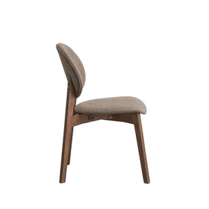 Hadasa - Side Chair (Set of 2) - Light Brown Fabric & Walnut Finish