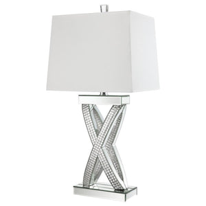 Dominick - Tapered Mirrored Acrylic Table Lamp - Silver