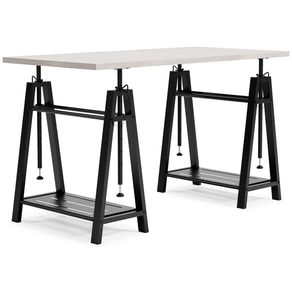 Love an urban farmhouse aesthetic? Make it work to your advantage with this beautifully styled home office desk. A simply striking choice in home office furniture, it has an unmistakable farmhouse feel thanks to design elements including a whitewashed fin