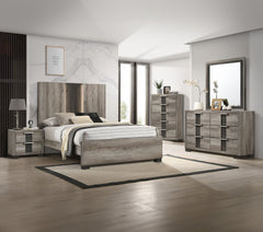 Rangley - Full 5 Piece Bedroom Set - Gray / Brown<h4><b>Rangley - Full Headboard - Gray / Brown</b></h4> <table width="100%"><colgroup><col style="width: 30%"> <col style="width: 70%"> </colgroup> <tbody> <tr> <td>Dimensions</td> <td> 56.6"L x 3.6"D x 60"