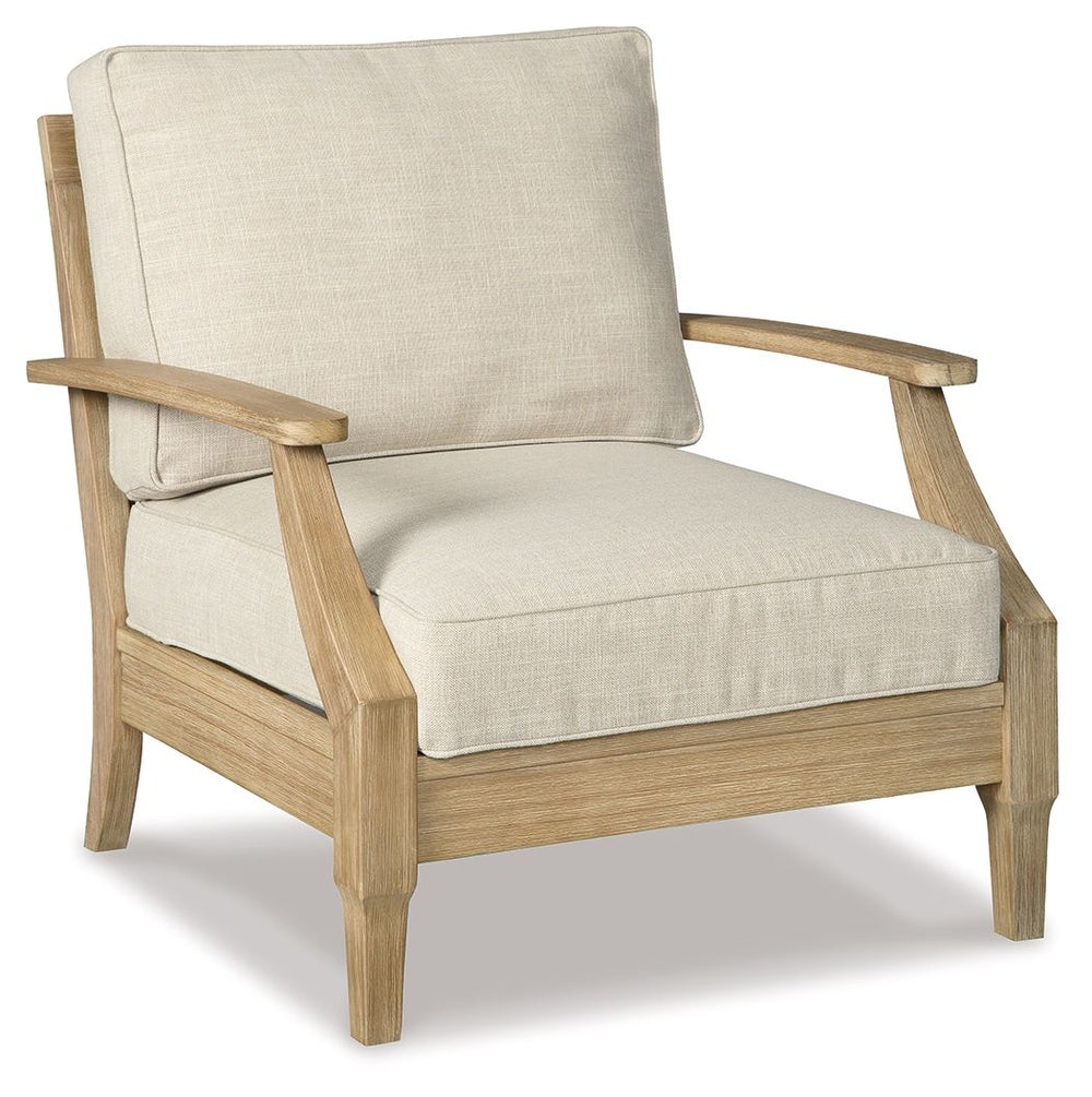 An effortlessly elegant choice in outdoor furniture, this outdoor lounge chair marries sturdiness and style in such a delightful way. For that much more weather protection, the chairâ€™s eucalyptus wood frame with tapered touches and slat styling is treat