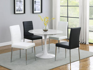 Arkell - Round Faux Marble Top Dining Table - White
