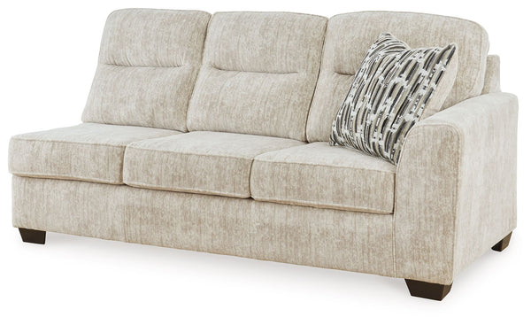 This right-arm facing sofa is made with polyester upholstery. Pairs with other items in the series to make a sectional.<br><br><b>Additional Dimensions</b><br><ul><li>Arm height: 27-"</li><li>Seat depth: 21-"</li><li>Seat height: 20-"</li><li>Top of cushi