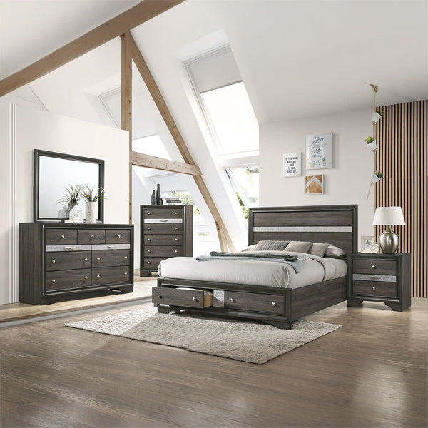 Naima - Eastern King Bed - Gray