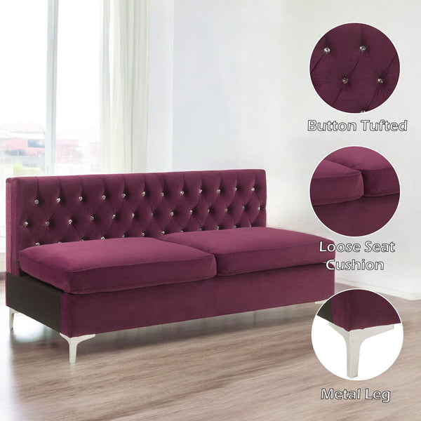 Jaszira - Sofa - Burgundy Velvet