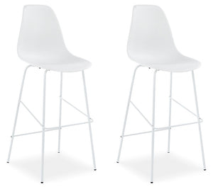 Designed with form and function in mind, this contemporary bar stool sports a slender-yet-sturdy metal frame and a fully contoured bucket seat. With its cool bar height dimensions and classically clean design, this stool transforms a kitchen island or bre