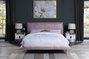 The low profile of this Metis bed creates a luxurious aesthetic and will create the illusion of a larger room. Modern industrial styling is both substantial and plush, with clean lines that make a cool and effortless look in your bedroom. Not lacking in q
