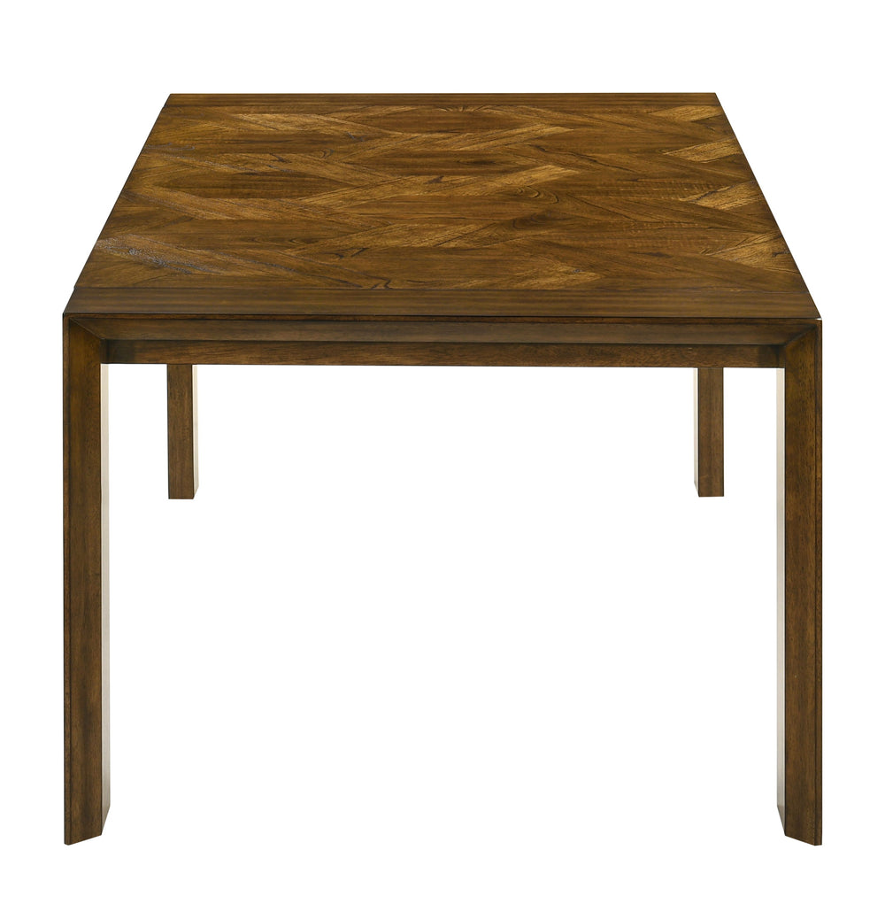Transform your dining space into a haven of warmth and style with this stunning ensemble, perfect for both casual and formal settings. The tailored chairs and tufted bench are upholstered in a soft neutral fabric, providing luxurious comfort and a modern 