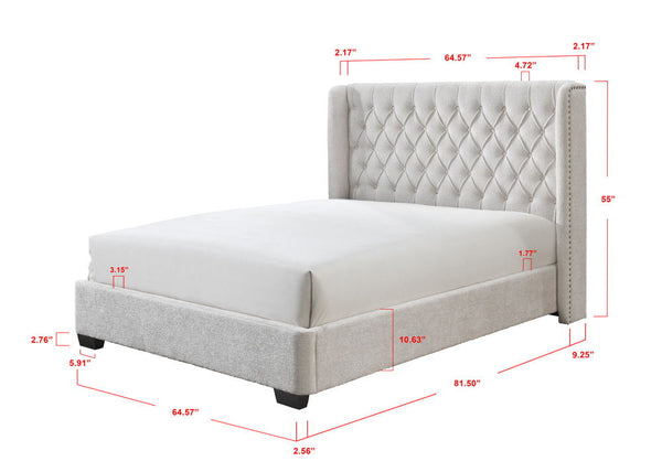 Daphne - Queen Bed - Ivory