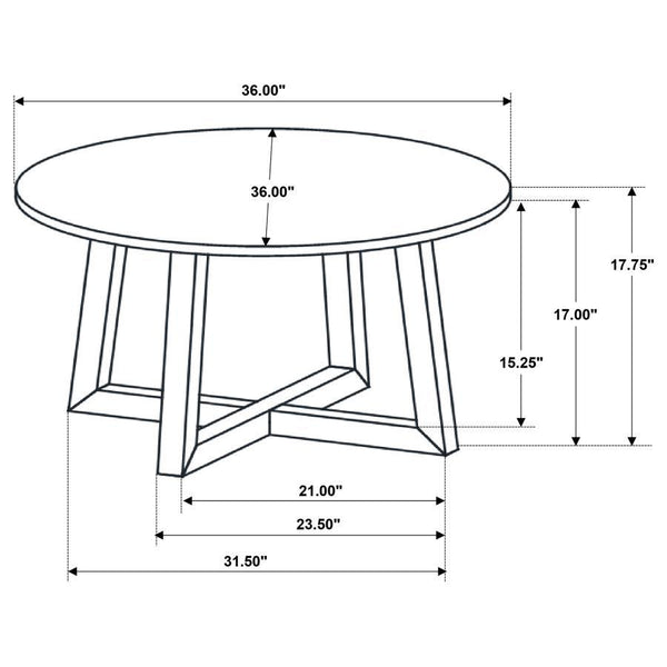 Skylark - Round Marble - Like Smart Top Coffee Table - Black
