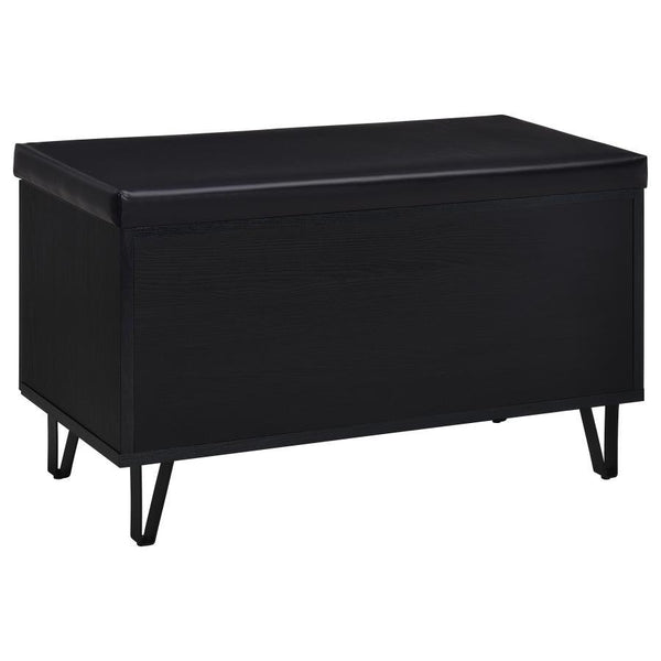 Brixton - 2-Door Padded Entryway Shoe Storage Bench - Black