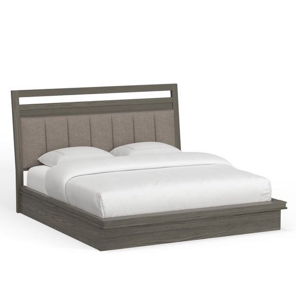 Pure Modern - Bedroom King Platform Bed 2 Nightstands Dresser With Mirror And Chest - Moonstone